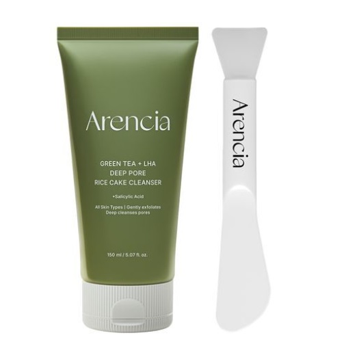 arencia Green Tea+LHA Deep Pore Rice Cake Cleanser 150g (+ Spatula Brush)