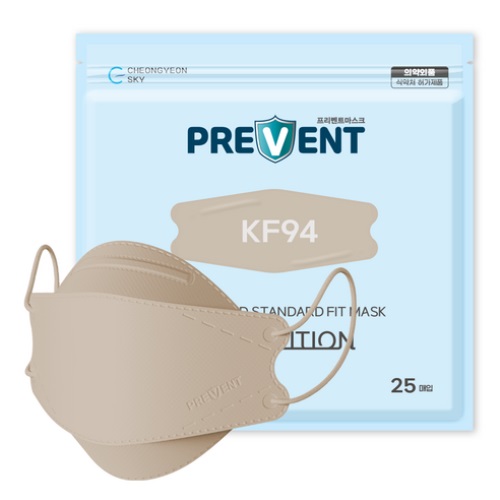 Prevent KF94 3D Mask Eco-friendly ECO Package Beige 25 sheets Large