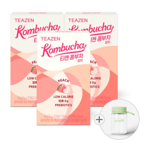 TEAZEN Kombucha Peach 10sticks *3boxs (including bottle)