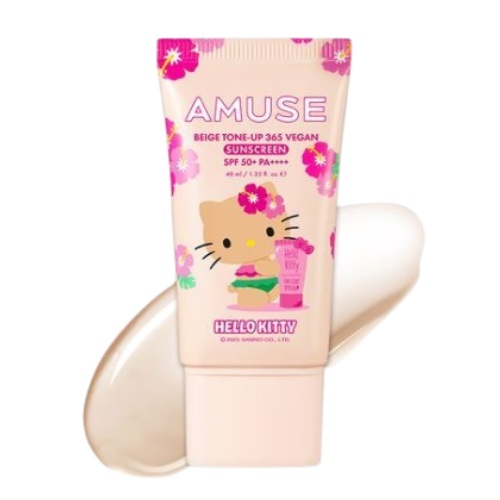 AMUSE Beige Tone-Up 365 Vegan Sunscreen 40ml [TANNING HELLO KITTY EDITION]