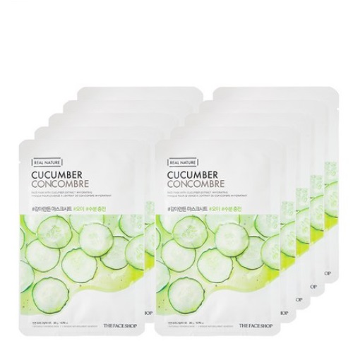 THE FACE SHOP Real Nature CUCUMBER Mask Sheet 10pcs.