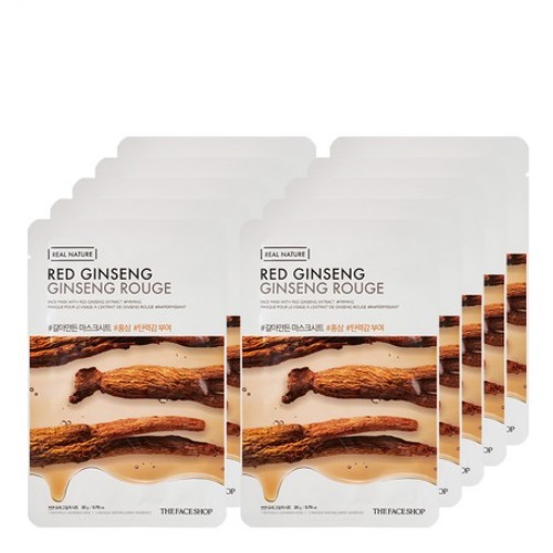 THE FACE SHOP Real Nature RED GINSENG Mask Sheet 10pcs.