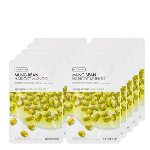 THE FACE SHOP Real Nature MUNG BEAN Mask Sheet 10pcs.