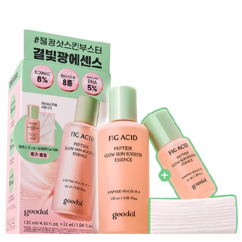 GOODAL Fig Acid Peptide Glow Skin Booster Essence Set (120ml+31ml+Cotton pad)