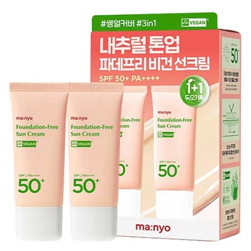 manyo Foundation-Free Sun Cream SPF50+PA++++35ml*2ea