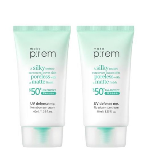 MakePrem UV Defense Me No Sebum Sun Cream 40mL 1+1 Special Set