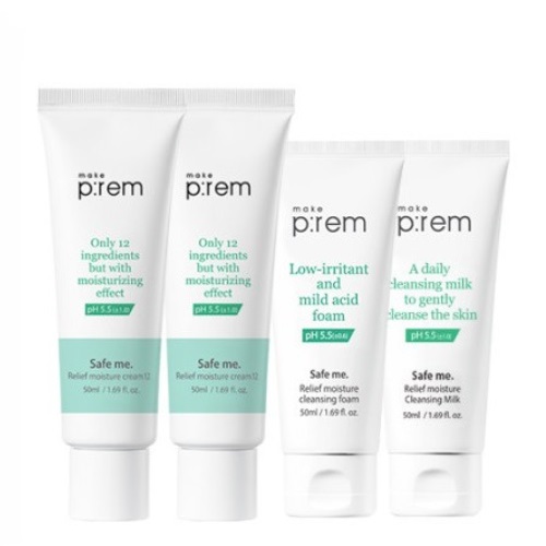 MakePrem Safe me. Relief moisture cream 12 50ml+50ml+ Milk 50ml+Foam50ml