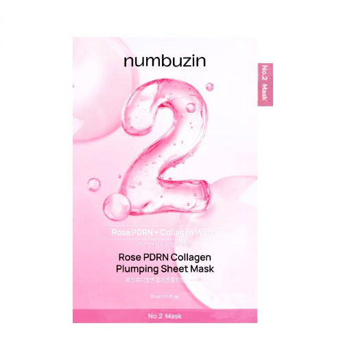 numbuzin No. 2 Rose PDRN Collagen Plumping Sheet Mask 33ml x 10sheet