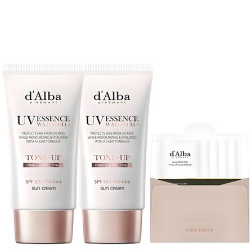  d'Alba UV Essence Waterfull Tone Up Sun Cream 50ml*2ea (+Gel cleanser 15ml)