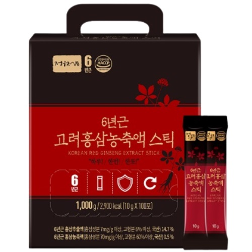 Jungwonsam 6-Year-Old Korean Red Ginseng Concentrate Stick 10g x100sticks
