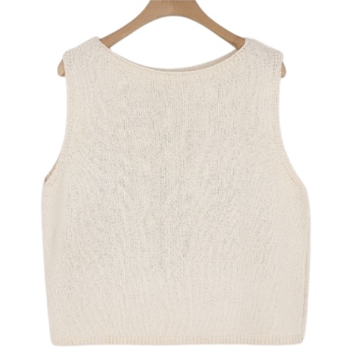 PUREDA [Summer Nashi] Solver Boat Neck Knit Nashi # Beige