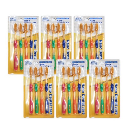 WELL STORY Nano Dental Care Premium ToothBrush 4 pieces * 6