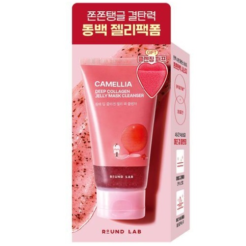 Round Lab Camellia Deep Collagen Jelly Mask Cleanser 150ml Set (+Cleanser Puff)