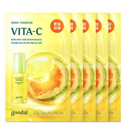 GOODAL Green Tangerine Vita-C Dark Spot Care Serum Sheet Mask 27g x 5EA