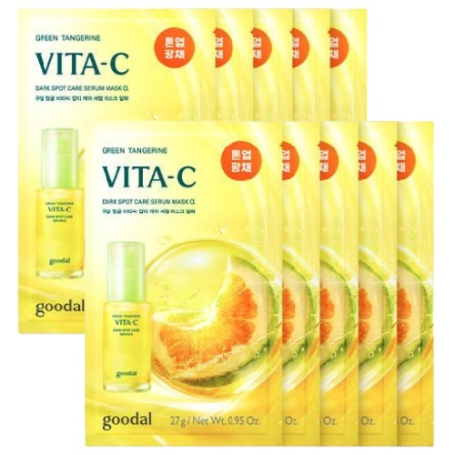 GOODAL Green Tangerine Vita-C Dark Spot Care Serum Sheet Mask 27g x 10EA