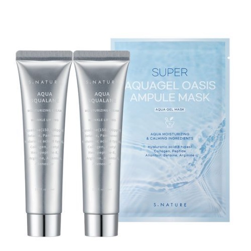 S.NATURE Aqua Squalane Moisturizing Cream 60mL Double Set (+Gel mask 1p)