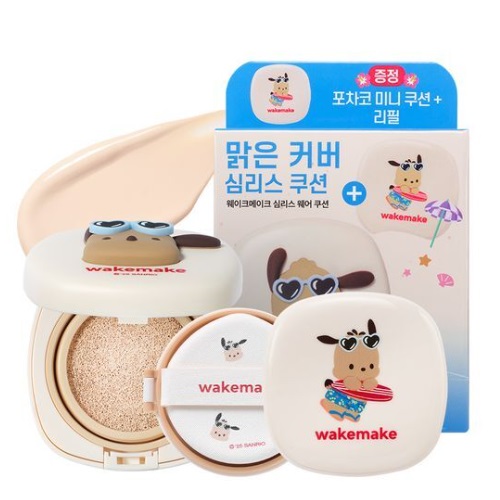 WAKEMAKE SeamLess Wear Cushion SPF50 PA+++15g+15g (+Mini cushion)