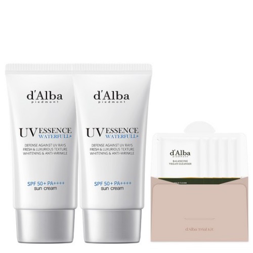  d'Alba UV Essence Waterfull Essence Sun Cream SPF50+PA++++ 50ml*2ea (+ gel cleanser 3mlx5ea)