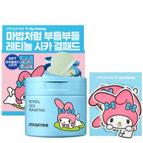 INNISFREE Retinol Cica Repair Pad 60pcs +My Melody sticker