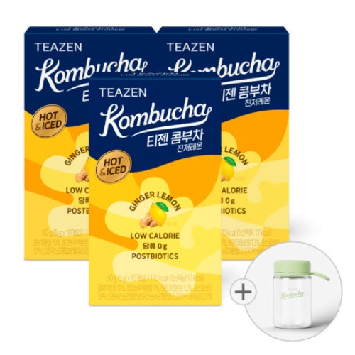 TEAZEN Kombucha Ginger Lemon 10Sticks *3boxs (including bottle)