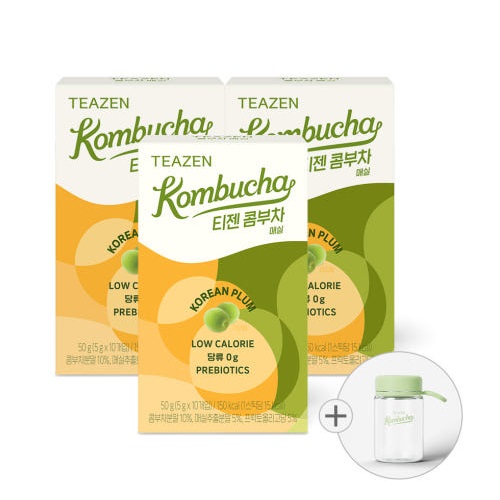 TEAZEN Kombucha Korean Plum 10Sticks*3boxs (including bottle)