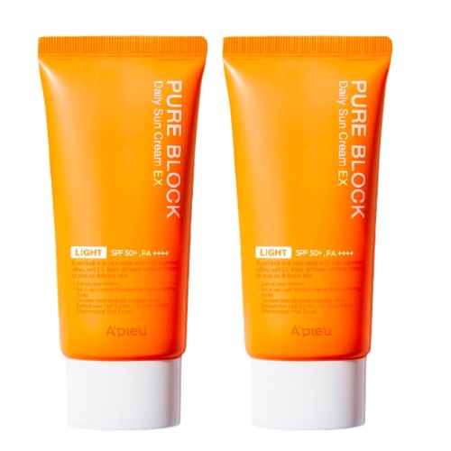 A'pieu Pure Block Daily Sun Cream Light SPF50 PA++++50ml*2EA