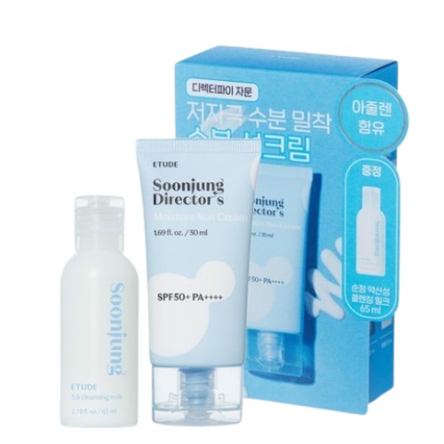 ETUDE Soonjung Director's Moisture Sun Cream SPF50+ PA++++ 50ml Set (+cleansing milk 65ml)