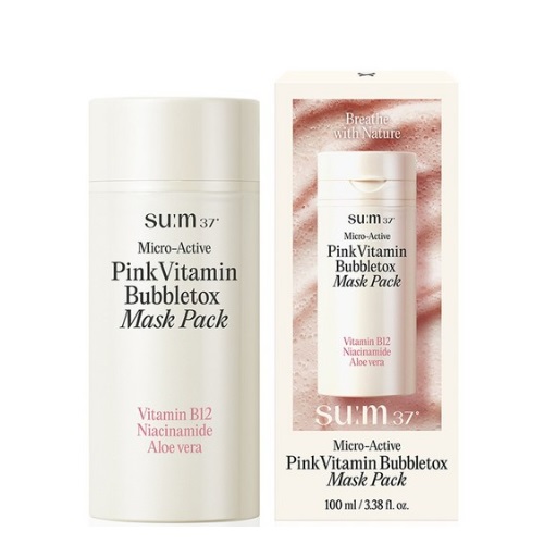 SUM37 Micro-Active Pink Vitamin Bubbletox Mask Pack 100ml