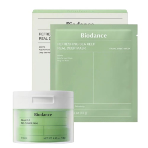 BIODANCE Sea Kelp Gel Toner Pad 60 Sheets+Refreshing Sea Kelp Real deep mask 4ea