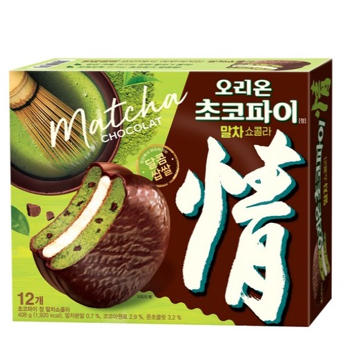 ORION Choco Pie Matcha chocolate 12p, 408g