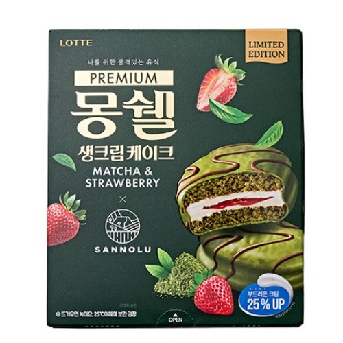 Moncher Premium Matcha Strawberry Cream Cake 12p, 432g