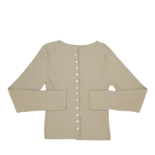 [W] allunee Pearl Button Cardigan (#Olive)