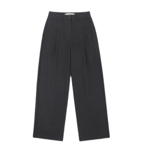 [W] GANAESRA [ordinaire] Vernon Cotton Pintuck Pants [Short, M CHARCOAL]
