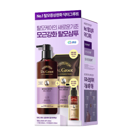 Dr.Groot Multi-Perfection Hair Loss Care Shampoo For Weak Hair 330ml+Refill330ml+Tonic 50ml