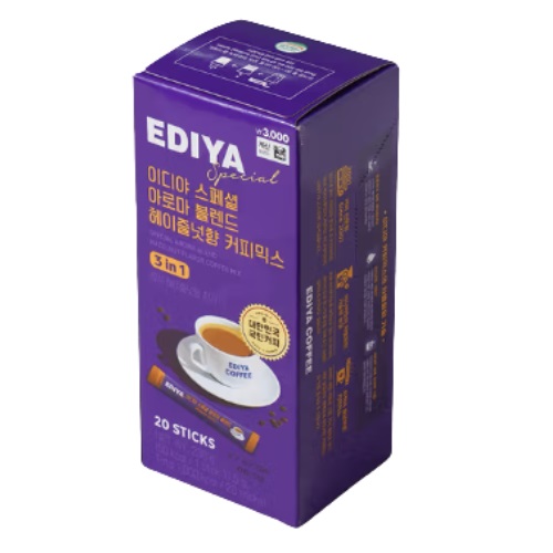 [DAISO] EDIYA Special Aroma Blend Hazelnut Flovor Coffee Mix 20 sticks