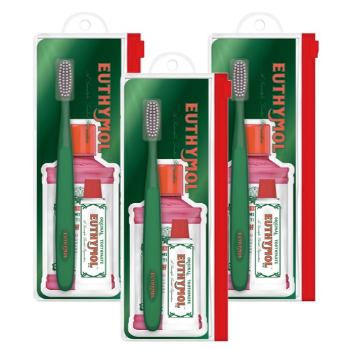 EUTHYMOL Portable Toothbrush Kit Set *3