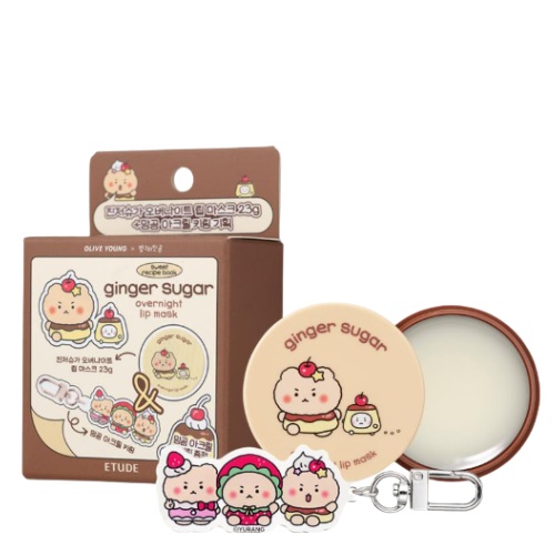 ETUDE Ginger Sugar Overnight Lip Mask 23g Set (+mangomee Keyring)
