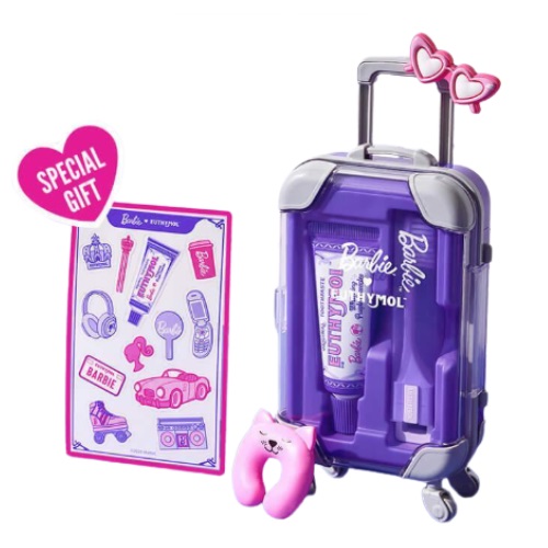 EUTHYMOL Purple Corrector Toothpaste Travel Suitcase Set (+DIY Stickers) (Barbie Collaboration)
