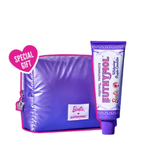 EUTHYMOL Purple Corrector Toothpaste 106g Set (+Purple Glow Pouch) (Barbie Collaboration)