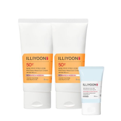 ILLIYOON Mild Easy-Wash Sun Creen SPF50+PA++++ 80ml x 2EA (+soothing gel 30ml)