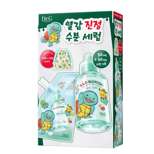 Dr.G Red Blemish Clear Hyal Cica Soothing Serum 50ml [+Refill 50+Squirtle String Pouch]
