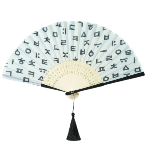 [DAISO] Bamboo folding fan 22.5 cm [Hangul]