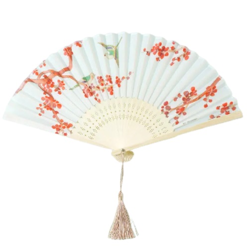 [DAISO] Bamboo folding fan 22.5 cm [Plum blossom]