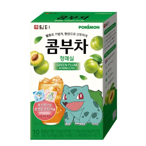 Damtuh Pokemon Kombucha Green Plum 5g x10sticks 