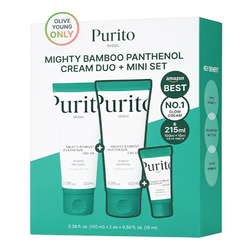 Purito Seoul Mighty Bamboo Panthenol Cream 100ml DUO Set (+15ml)