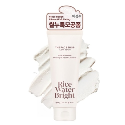 THE FACE SHOP Rice Water Bright Rice Bran Pore Peeling to Foam Cleanser 150ml