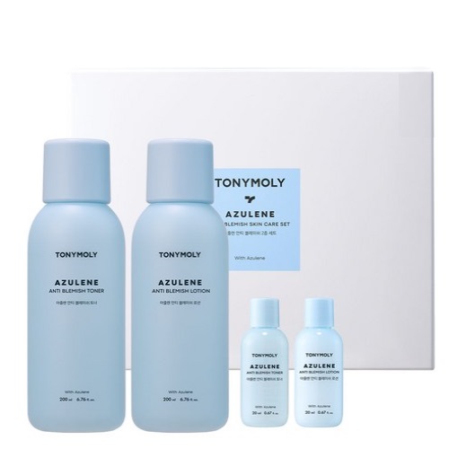 TONYMOLY Azulene Anti Blemish Skin Care Set (toner200ml+20ml+lotion200ml+20ml)