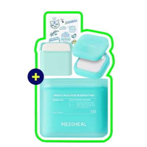 MEDIHEAL Madecassoside Blemish Pad 100 Pads+Refill 100Pads (+Case,Sticker)
