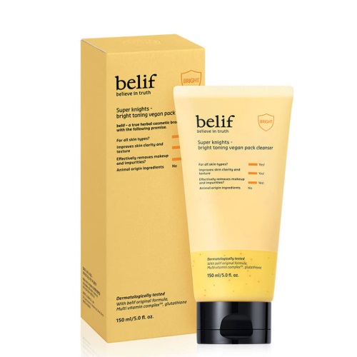 belif Super knights Bright toning vegan pack cleanser 150ml