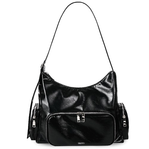dberno [Leather] 3-Pocket Insulated Picnic Bag (Black)